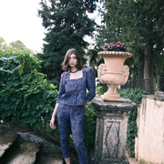 Pantalón con cintura elástica azul negro