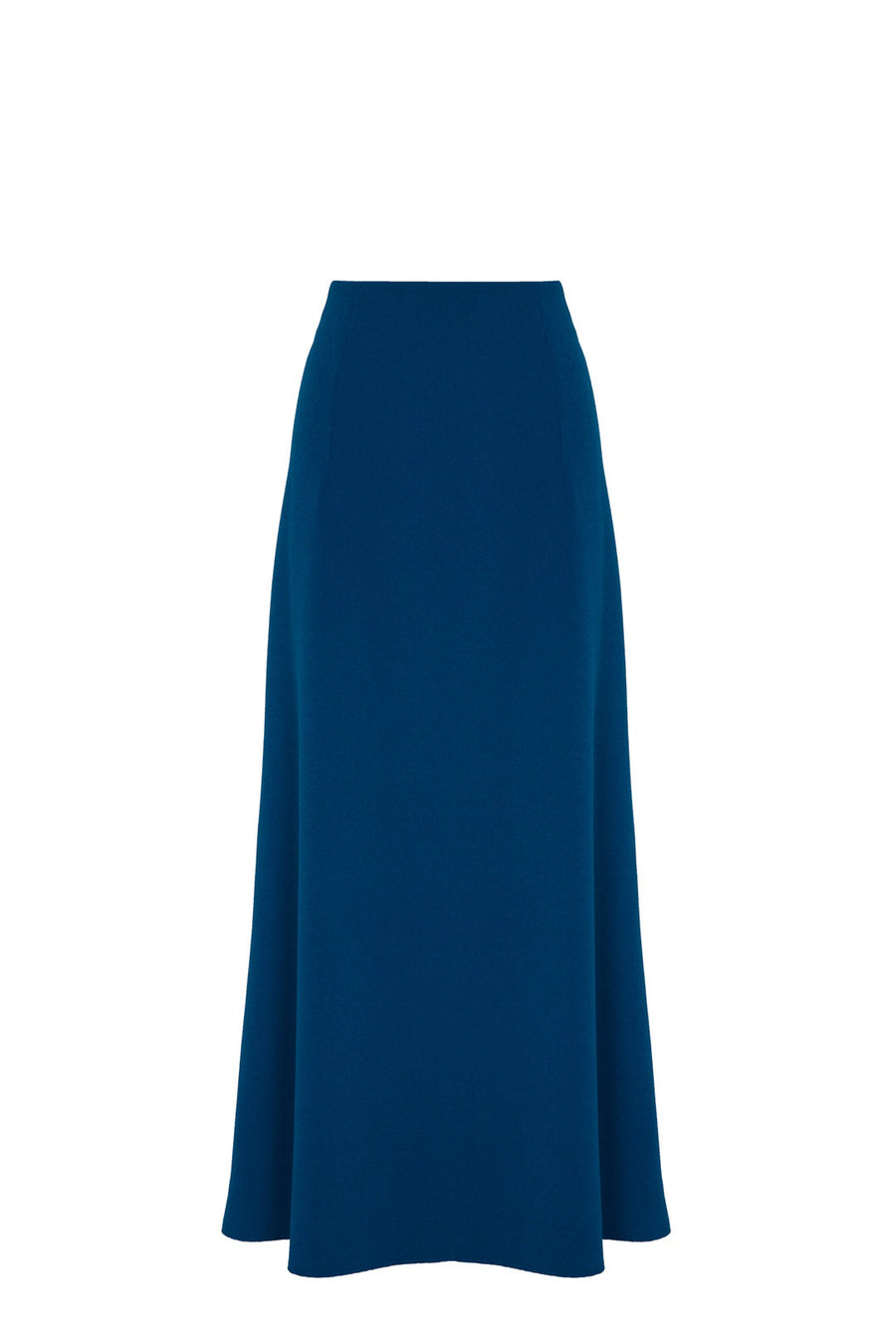 Falda midi azul con corte evasé