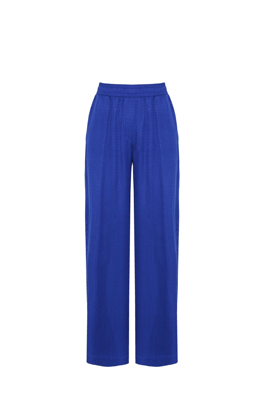 Pantalón con cintura elástica recto azul