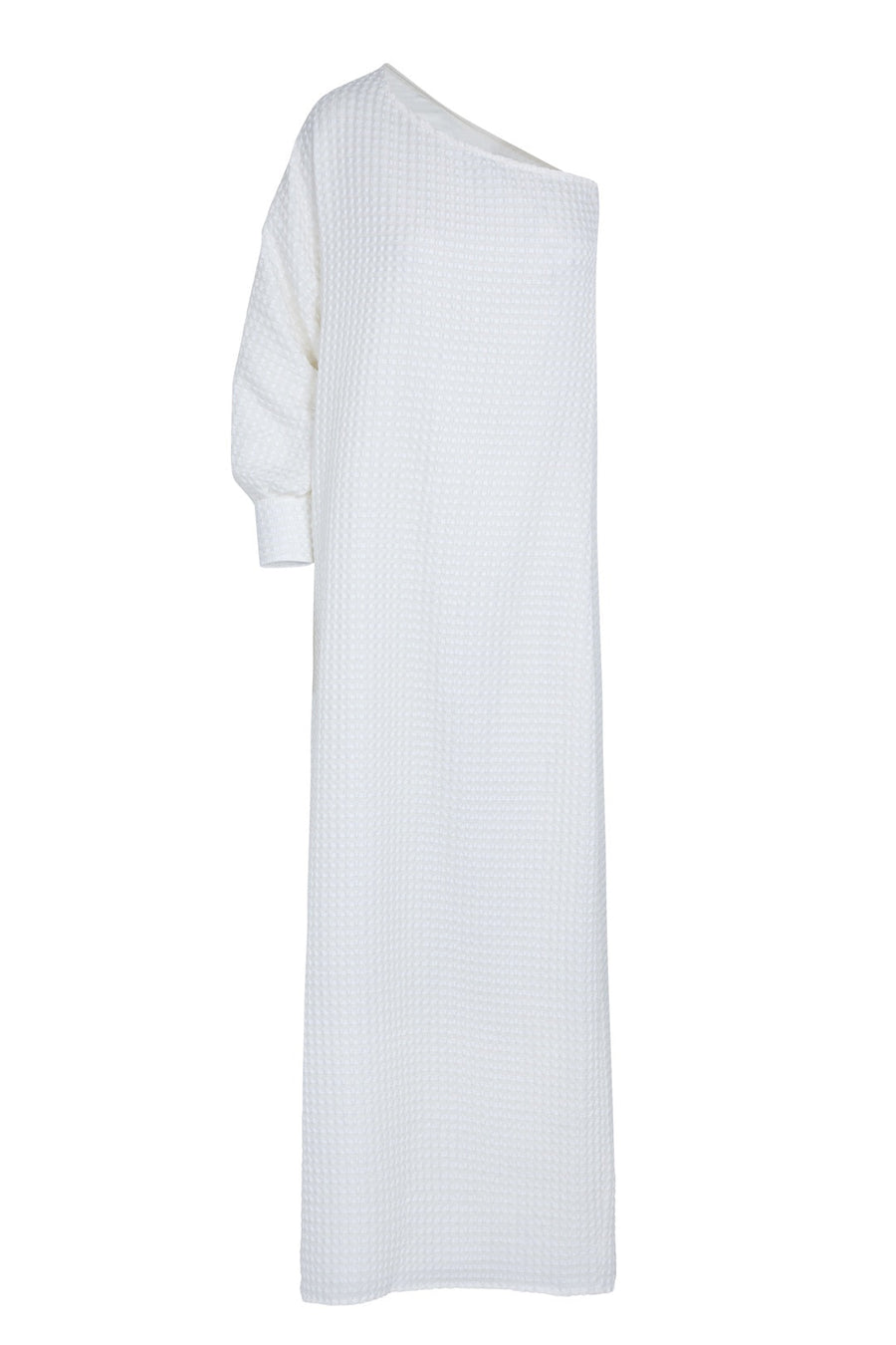 Vestido asimétrico vichy blanco