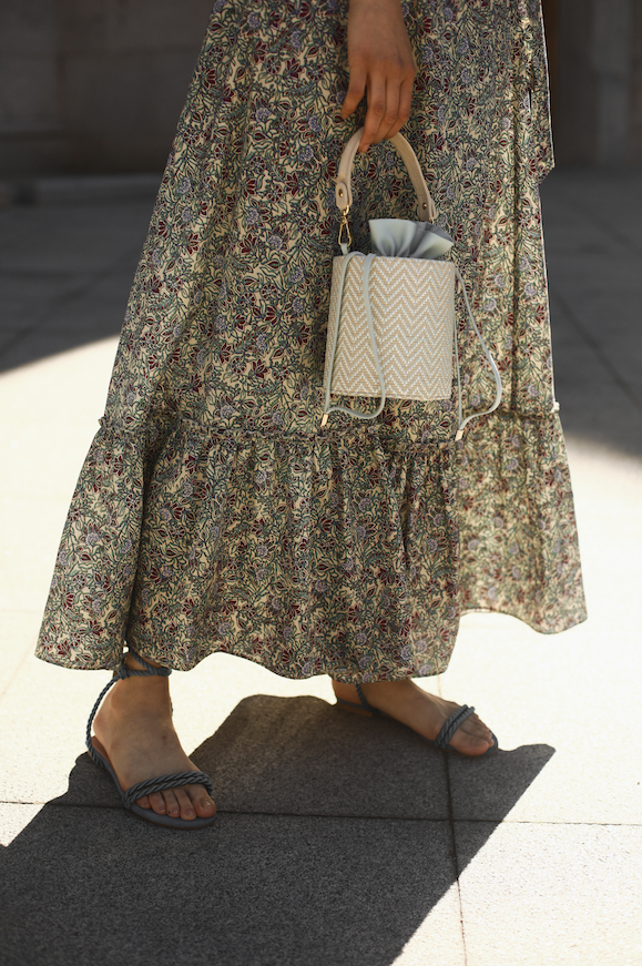 Vestido largo con estampado floral